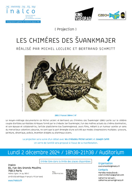 Plongée au cœur du surréalisme tchèque : Projection-débat autour de "Les Chimères des Švankmajer" (c)  SCHMITT et LECLERC‎.