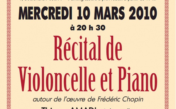 BICENTENAIRE DE LA NAISSANCE DE CHOPIN - mercredi 10 mars 2010 - 20h30 - Théâtre des Variétés - MONACO