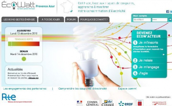 Lancement du site EcoWatt Provence Azur