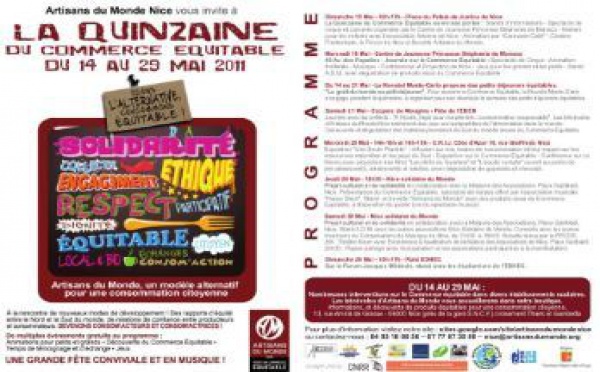 Vie associative: Quinzaine du Commerce Equitable sur Nice, Monaco, Mougins