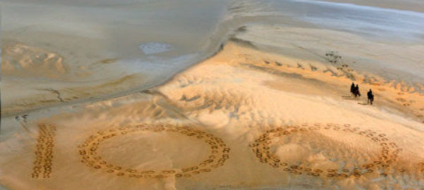 Giant hoof prints on Normandy