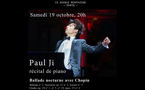 Paul Ji en concert le 19 octobre au Théâtre des Champs-Elysées